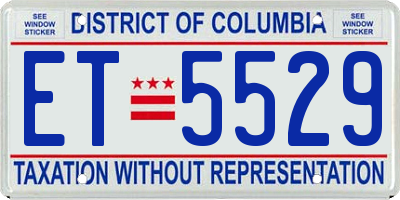 DC license plate ET5529