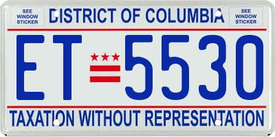 DC license plate ET5530