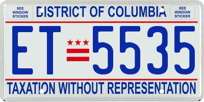 DC license plate ET5535