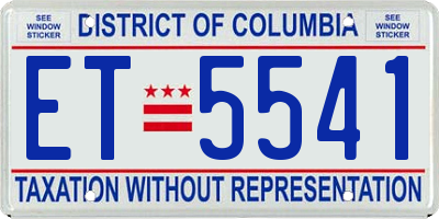 DC license plate ET5541