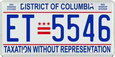 DC license plate ET5546