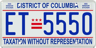 DC license plate ET5550