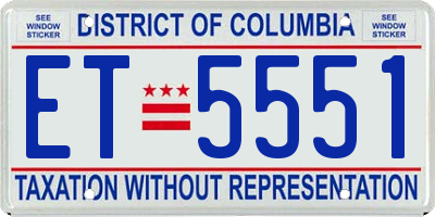DC license plate ET5551