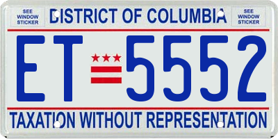 DC license plate ET5552