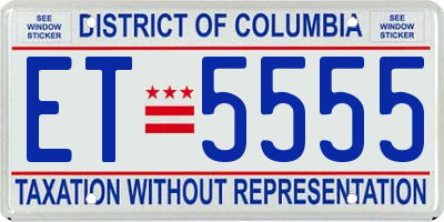 DC license plate ET5555