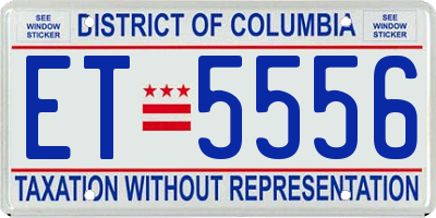 DC license plate ET5556