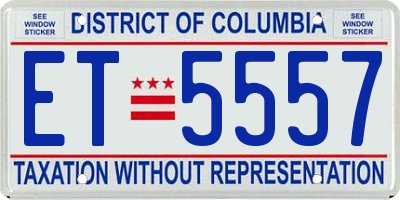 DC license plate ET5557