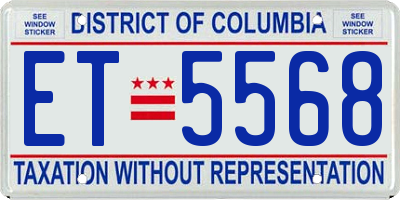 DC license plate ET5568