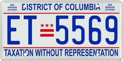 DC license plate ET5569