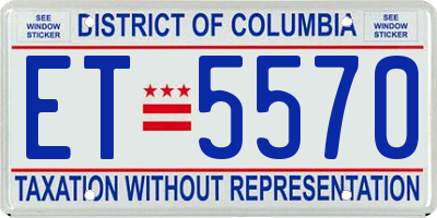 DC license plate ET5570