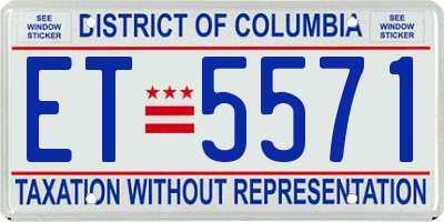 DC license plate ET5571