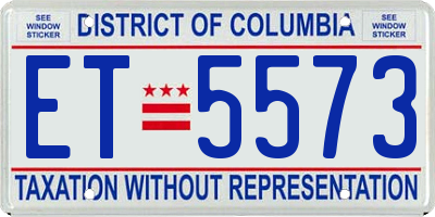 DC license plate ET5573