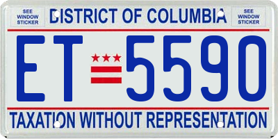 DC license plate ET5590