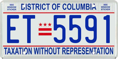 DC license plate ET5591