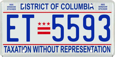 DC license plate ET5593