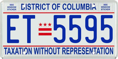 DC license plate ET5595