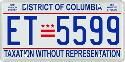 DC license plate ET5599