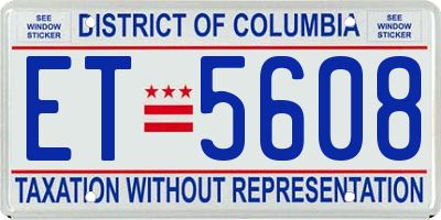 DC license plate ET5608
