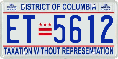 DC license plate ET5612