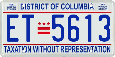 DC license plate ET5613