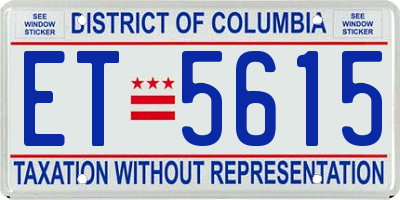 DC license plate ET5615