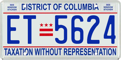 DC license plate ET5624