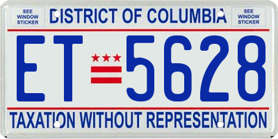 DC license plate ET5628