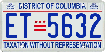 DC license plate ET5632