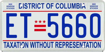 DC license plate ET5660