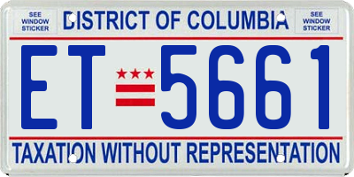 DC license plate ET5661