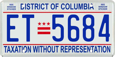 DC license plate ET5684