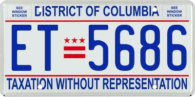 DC license plate ET5686
