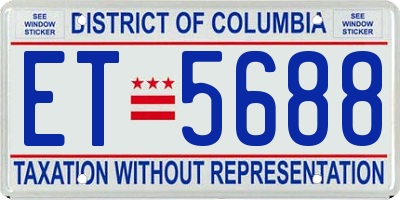 DC license plate ET5688
