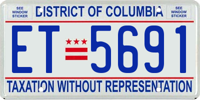 DC license plate ET5691