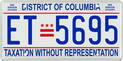 DC license plate ET5695