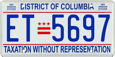 DC license plate ET5697