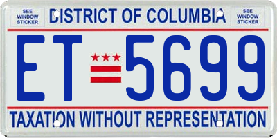 DC license plate ET5699