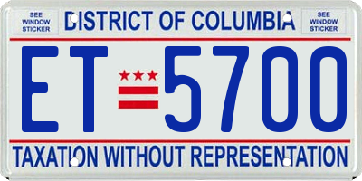 DC license plate ET5700