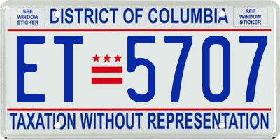 DC license plate ET5707