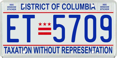 DC license plate ET5709