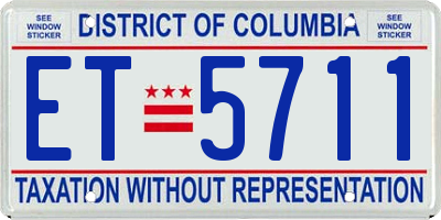 DC license plate ET5711