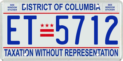 DC license plate ET5712