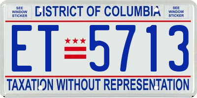 DC license plate ET5713