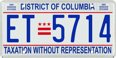 DC license plate ET5714