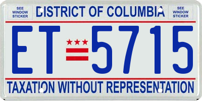 DC license plate ET5715