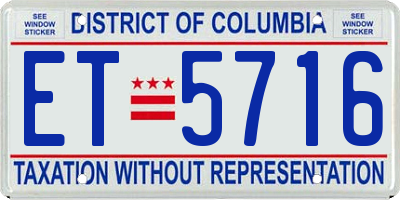 DC license plate ET5716