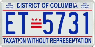 DC license plate ET5731