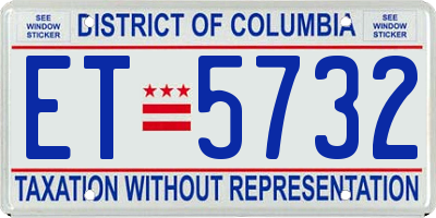 DC license plate ET5732