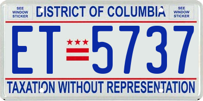 DC license plate ET5737