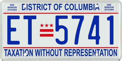 DC license plate ET5741